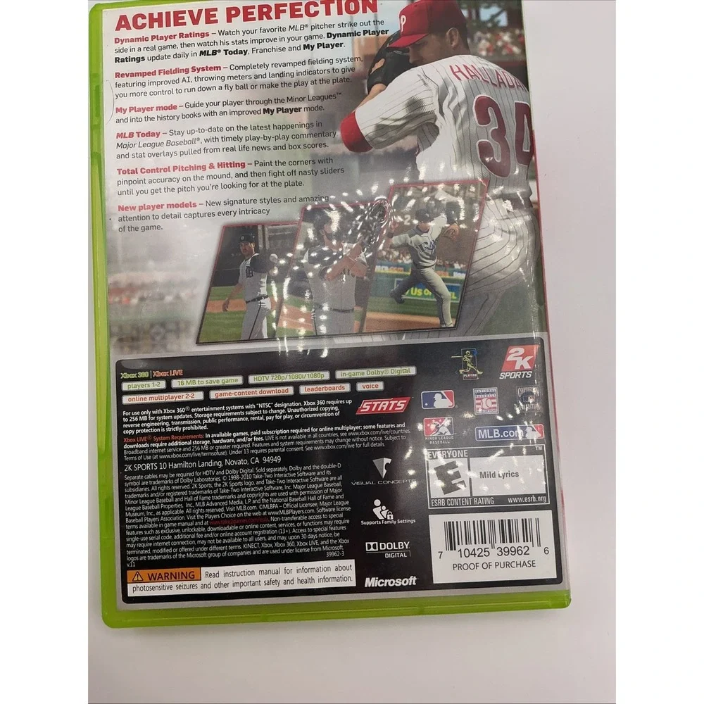 Major League Baseball 2K11 (Xbox 360) Complete CIB Game - Tested! Cleaned!